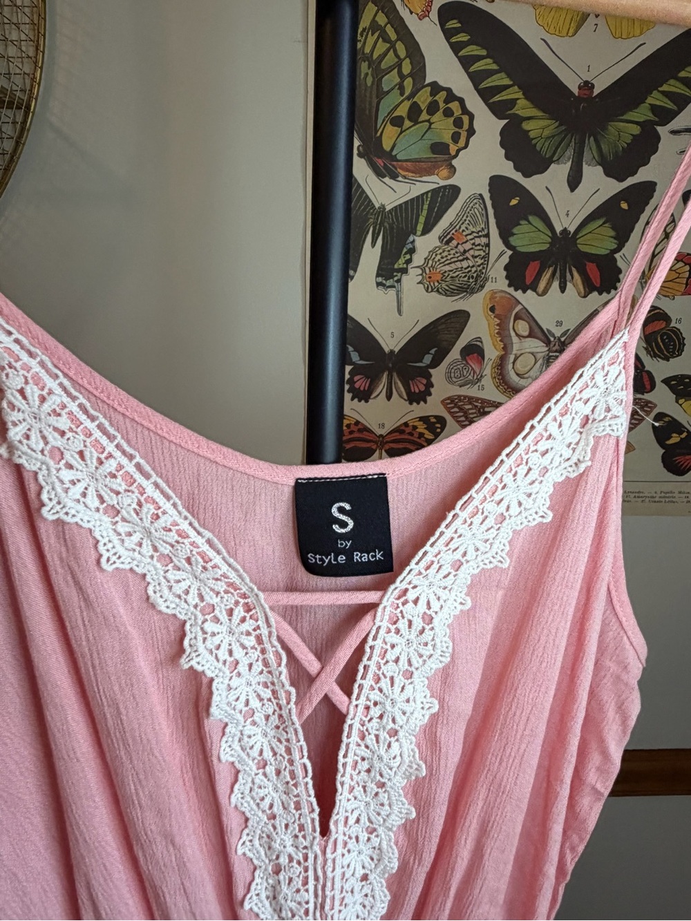 Style Rack Pink Lace-Trim Romper - Picture 4 of 5